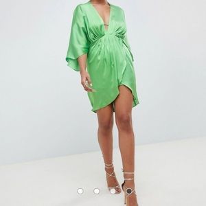 Green Satin dress